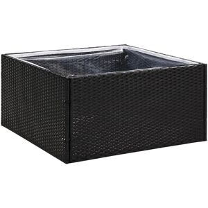 vidaXL Garden Planter Black 80x80x40 cm Poly Rattan - Garden Planter vidaXL Garden Planter Black 80x80x40 cm Poly Rattan - Garden Planter