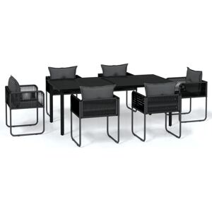 Maisonchic 7-teiliges Gartentisch-Set - Schwarz Maisonchic 7-teiliges Gartentisch-Set - Schwarz