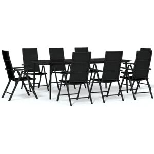 vidaXL Garden Dining Set with Cushions - Black vidaXL Garden Dining Set with Cushions - Black