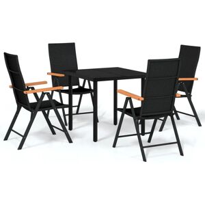 vidaXL Garden Dining Set - Weather-resistant, Foldable Chairs, Glass Table vidaXL Garden Dining Set - Weather-resistant, Foldable Chairs, Glass Table