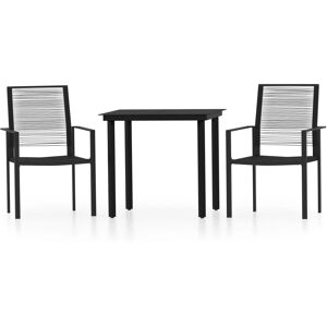 vidaXL Garden Dining Set - 3 Pieces Black vidaXL Garden Dining Set - 3 Pieces Black