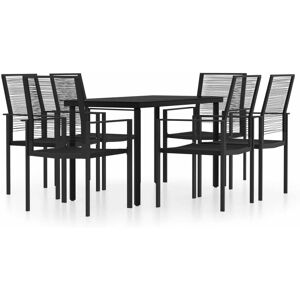 vidaXL Garden Dining Set - 7 Piece Black vidaXL Garden Dining Set - 7 Piece Black