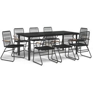 MAISONCHIC Garden Dining Set - Durable PVC Rattan, Steel Frame, 8 Chairs MAISONCHIC Garden Dining Set - Durable PVC Rattan, Steel Frame, 8 Chairs