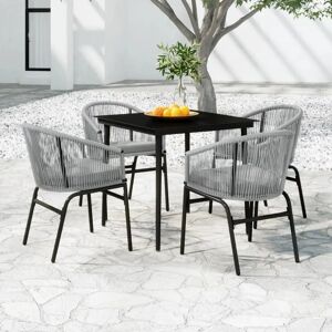 Maisonchic Gartentisch-Set - 5-teiliges Rattan-Grau Maisonchic Gartentisch-Set - 5-teiliges Rattan-Grau