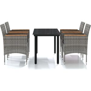 vidaXL Have Spise Sæt - Grå Sort Puder - Havebord & Stole vidaXL Have Spise Sæt - Grå Sort Puder - Havebord & Stole