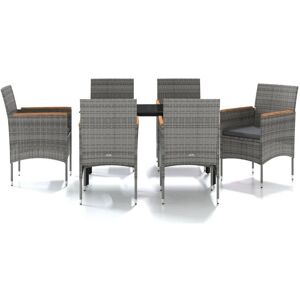 vidaXL Gartentisch-Set Grau Schwarz - Garden Dining Set vidaXL Gartentisch-Set Grau Schwarz - Garden Dining Set
