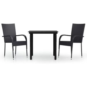 VidaXL Garden Dining Set - Black - Outdoor Table and Chairs VidaXL Garden Dining Set - Black - Outdoor Table and Chairs