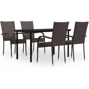 MAISONCHIC Garden Dining Set - Steel, Glass, 5 pcs MAISONCHIC Garden Dining Set - Steel, Glass, 5 pcs