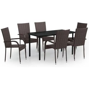 Maisonchic Puutarhan ruokailusetti - 5 osaa musta ja ruskea Maisonchic Puutarhan ruokailusetti - 5 osaa musta ja ruskea