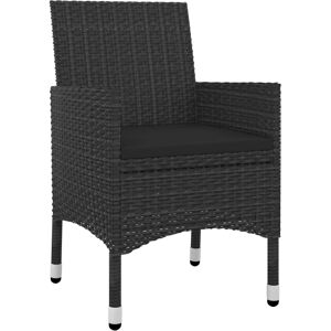 Maisonchic - Set da Pranzo da Giardino 5 pz & Cuscini - Nero - Mobili Esterni Maisonchic - Set da Pranzo da Giardino 5 pz & Cuscini - Nero - Mobili Esterni