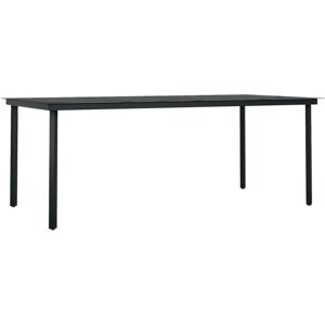 Nnevl Black Steel Glass Garden Dining Table - Dining Table Nnevl Black Steel Glass Garden Dining Table - Dining Table