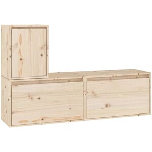 vidaXL 3100174 Brown Solid Wood Pine TV Cabinet - TV cabinet vidaXL 3100174 Brown Solid Wood Pine TV Cabinet - TV cabinet