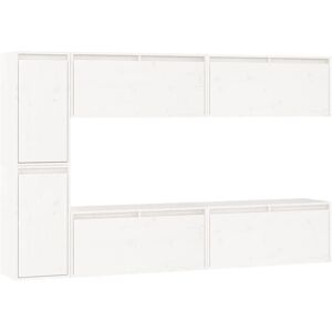 vidaXL 3100235 Weißes Kiefern-TV-Schrank - Wandmontiertes Entertainment-Center vidaXL 3100235 Weißes Kiefern-TV-Schrank - Wandmontiertes Entertainment-Center
