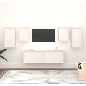 vidaXL 6x Solid Wood Pine TV Cabinets - TV Cabinets vidaXL 6x Solid Wood Pine TV Cabinets - TV Cabinets