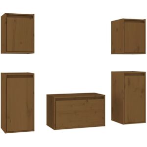 vidaXL 3100272 Honey Brown Solid Wood Pine TV Cabinet - TV Cabinet vidaXL 3100272 Honey Brown Solid Wood Pine TV Cabinet - TV Cabinet