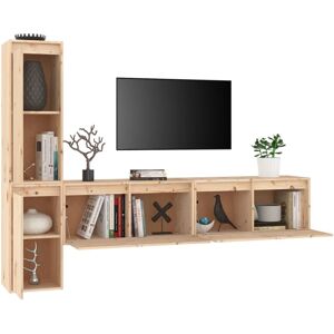 VidaXL 3100279 Brown Solid Pine TV Cabinet - TV Cabinet VidaXL 3100279 Brown Solid Pine TV Cabinet - TV Cabinet