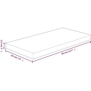 vidaXL Solid Wood Oak Shelf - 40x20x2.5 cm - Untreated - Shelf Board vidaXL Solid Wood Oak Shelf - 40x20x2.5 cm - Untreated - Shelf Board