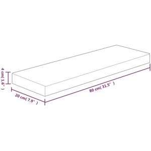 vidaXL Oak Shelf Board - Unfinished - 80x20x4 cm - Shelf Type vidaXL Oak Shelf Board - Unfinished - 80x20x4 cm - Shelf Type