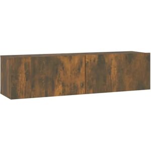 vidaXL 815099 Smoked Oak Wall-Mounted TV Cabinet - TV Wall Unit vidaXL 815099 Smoked Oak Wall-Mounted TV Cabinet - TV Wall Unit