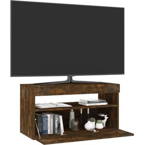 vidaXL Smoked Oak 75x35x40 cm TV Cabinet with LED Lights - TV Stand vidaXL Smoked Oak 75x35x40 cm TV Cabinet with LED Lights - TV Stand