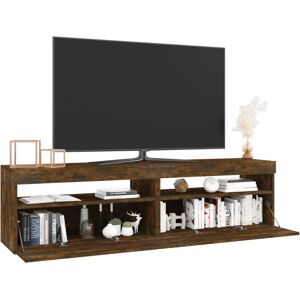 vidaXL Smoked Oak TV Cabinet with LED Lights - TV Stand vidaXL Smoked Oak TV Cabinet with LED Lights - TV Stand