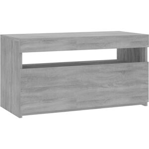 vidaXL Grey Sonoma TV Cabinet with LED Lights - TV Stand vidaXL Grey Sonoma TV Cabinet with LED Lights - TV Stand