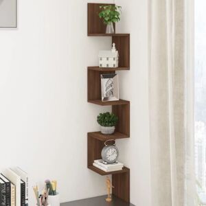 vidaXL Wall Corner Shelf Engineered Wood Wall-Mounted Storage Shelf - Wall Corner Shelf vidaXL Wall Corner Shelf Engineered Wood Wall-Mounted Storage Shelf - Wall Corner Shelf