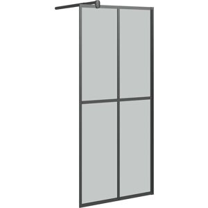 vidaXL Walk-in Shower Screen 80x195 cm Dark Tempered Glass Shower Enclosure - Shower Enclosure vidaXL Walk-in Shower Screen 80x195 cm Dark Tempered Glass Shower Enclosure - Shower Enclosure
