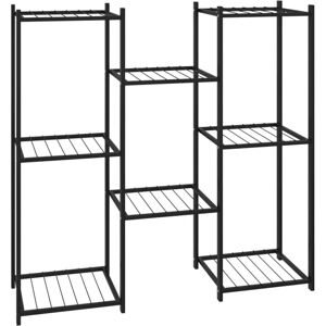 vidaXL 83x25x80 cm Black Iron Flower Stand - Flower Rack vidaXL 83x25x80 cm Black Iron Flower Stand - Flower Rack