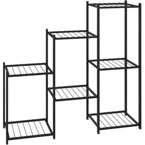 vidaXL Black Iron Flower Stand 83x25x80 cm - Flower Stand vidaXL Black Iron Flower Stand 83x25x80 cm - Flower Stand
