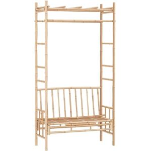 vidaXL Garden Bench with Pergola 116 cm Bamboo - Garden Bench with Pergola vidaXL Garden Bench with Pergola 116 cm Bamboo - Garden Bench with Pergola