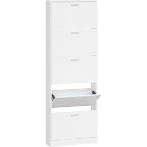 vidaXL White High Gloss Shoe Cabinet 59x17x169 cm - Shoe Cabinet vidaXL White High Gloss Shoe Cabinet 59x17x169 cm - Shoe Cabinet