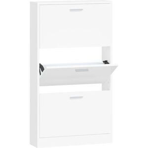 vidaXL Shoe Cabinet White 59x17x108 cm Engineered Wood 5Drawer Organiser - Shoe Cabinet vidaXL Shoe Cabinet White 59x17x108 cm Engineered Wood 5Drawer Organiser - Shoe Cabinet