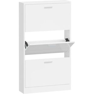 vidaXL White High Gloss 59x17x108 cm Shoe Cabinet - Storage Organizer Furniture vidaXL White High Gloss 59x17x108 cm Shoe Cabinet - Storage Organizer Furniture