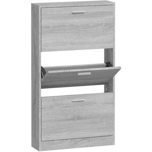 vidaXL Grey Sonoma Shoe Cabinet 59x17x108 cm - Shoe Cabinet vidaXL Grey Sonoma Shoe Cabinet 59x17x108 cm - Shoe Cabinet