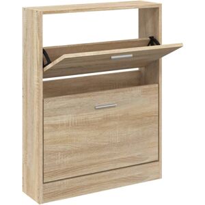 vidaXL Oak Shoe Cabinet 59x17x81 cm - Shoe Cabinet vidaXL Oak Shoe Cabinet 59x17x81 cm - Shoe Cabinet