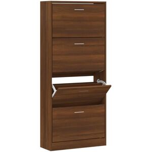 vidaXL Brown Oak Shoe Cabinet - 2Drawer Storage - Shoe Cabinet vidaXL Brown Oak Shoe Cabinet - 2Drawer Storage - Shoe Cabinet