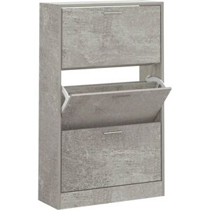 vidaXL Concrete Grey Shoe Cabinet 63x24x103 cm - Shoe Storage vidaXL Concrete Grey Shoe Cabinet 63x24x103 cm - Shoe Storage