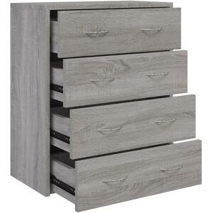 vidaXL Skab med 4 skuffer - Grey Sonoma - Stue-møbel vidaXL Skab med 4 skuffer - Grey Sonoma - Stue-møbel