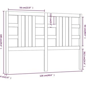 vidaXL Bed Headboard 126x4x100 cm Solid Pine Wood Brown - Bed Headboard vidaXL Bed Headboard 126x4x100 cm Solid Pine Wood Brown - Bed Headboard