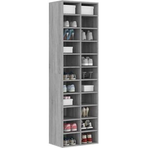 vidaXL Grey Sonoma Shoe Cabinet Engineered Wood Storage - Shoe Cabinet vidaXL Grey Sonoma Shoe Cabinet Engineered Wood Storage - Shoe Cabinet