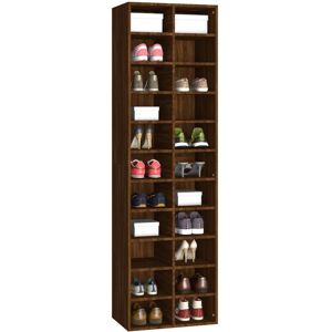 vidaXL Brown Oak Shoe Cabinet 54x34x183 cm - Shoe Storage Organizer vidaXL Brown Oak Shoe Cabinet 54x34x183 cm - Shoe Storage Organizer