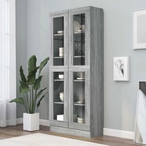 vidaXL Grey Sonoma Vitrine Cabinet - Engineered Wood vidaXL Grey Sonoma Vitrine Cabinet - Engineered Wood
