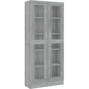 vidaXL Grey Sonoma Vitrine Cabinet - Engineered Wood vidaXL Grey Sonoma Vitrine Cabinet - Engineered Wood
