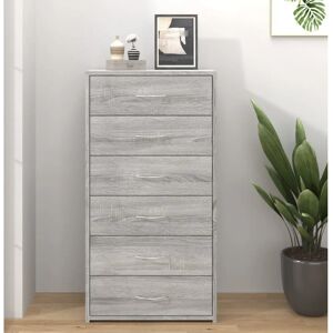 vidaXL Grey Sonoma Sideboard with 6 Drawers - Home Storage Furniture vidaXL Grey Sonoma Sideboard with 6 Drawers - Home Storage Furniture