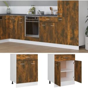 vidaXL Smoked Oak Kitchen Cabinet - 60x46x81.5 cm Storage Shelf vidaXL Smoked Oak Kitchen Cabinet - 60x46x81.5 cm Storage Shelf