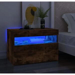 vidaXL Smoked Oak TV Cabinet with LED Lights - Modern Storage Furniture vidaXL Smoked Oak TV Cabinet with LED Lights - Modern Storage Furniture