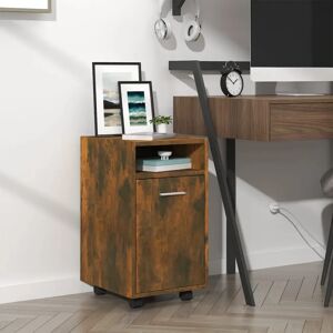 vidaXL Side Cabinet with Wheels Smoked Oak - Side Cabinet vidaXL Side Cabinet with Wheels Smoked Oak - Side Cabinet