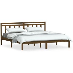 vidaXL Bed Frame Honey Brown Solid Wood Pine 200x200 cm - Bed Frame vidaXL Bed Frame Honey Brown Solid Wood Pine 200x200 cm - Bed Frame