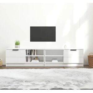 MAISONCHIC 2-Piece White Glossy TV Stand - Modern Living Room Furniture MAISONCHIC 2-Piece White Glossy TV Stand - Modern Living Room Furniture